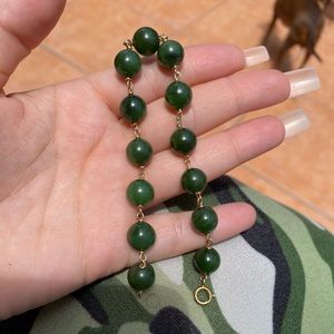 14k jade bracelet 8 1/2'